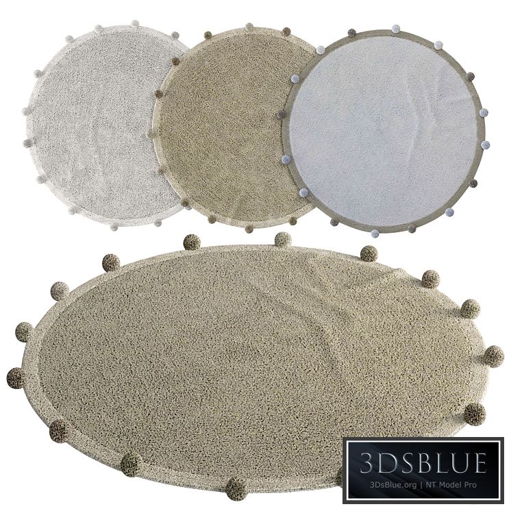 Gentle pom-pom rug by Lorena Canals