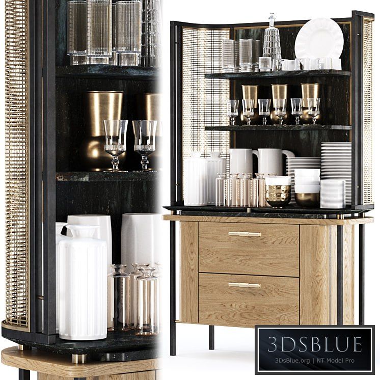 Katty modern sideboard with dishes by Bpoint Design