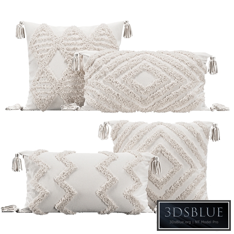Pillows with fur geometric patterns
