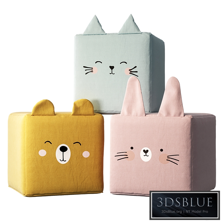 Rainbow poufs by Yellow Tipi