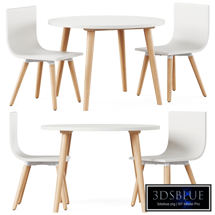 Pint Sized White Toddler Table and Chair Set by Crate and Barrel