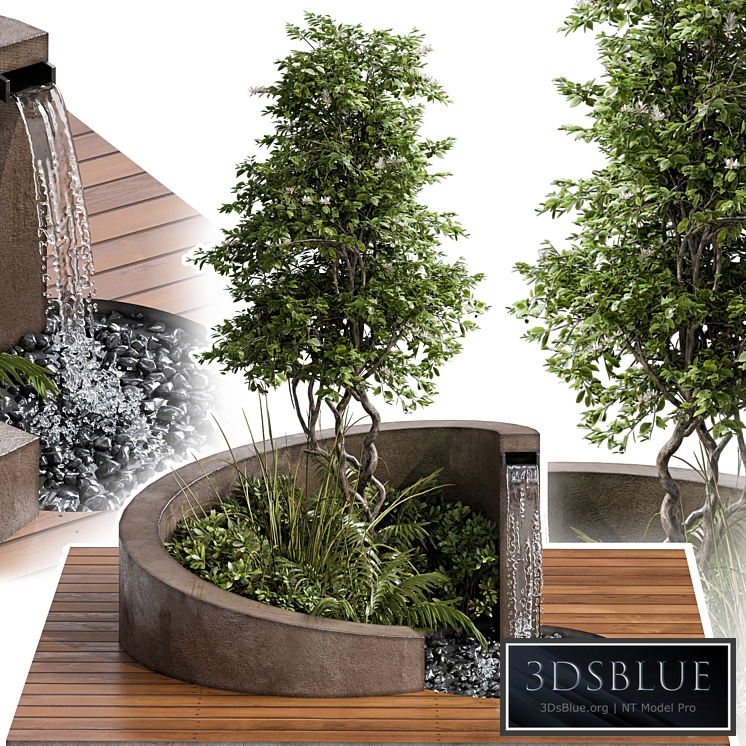 Landscape Furniture with Fountain - Architect Element 08