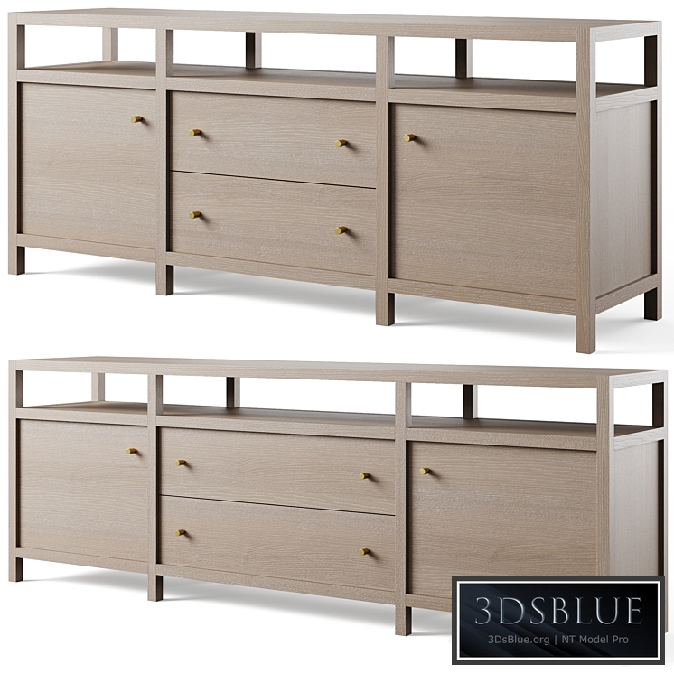 Keane Natural Media Console by Crate and Barrel