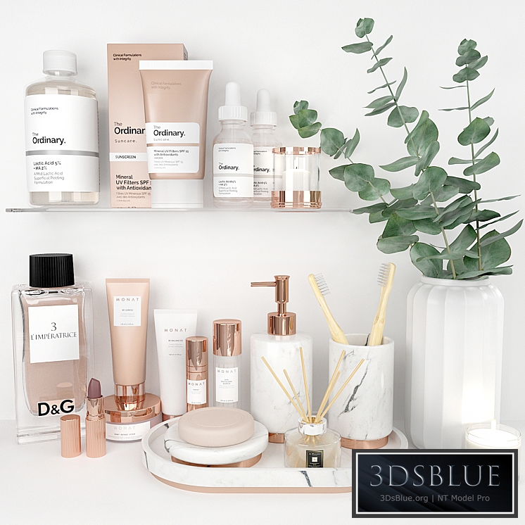 Decorative bathroom set rose gold