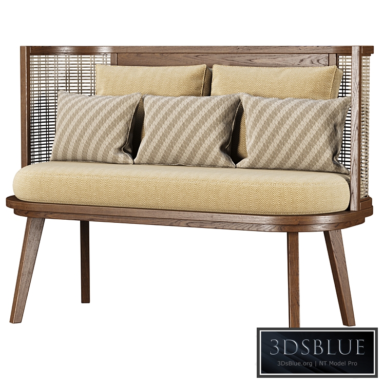Noa wooden rattan restaurant loveseat NR52 by Bpoint Design / Rattan restaurant sofa
