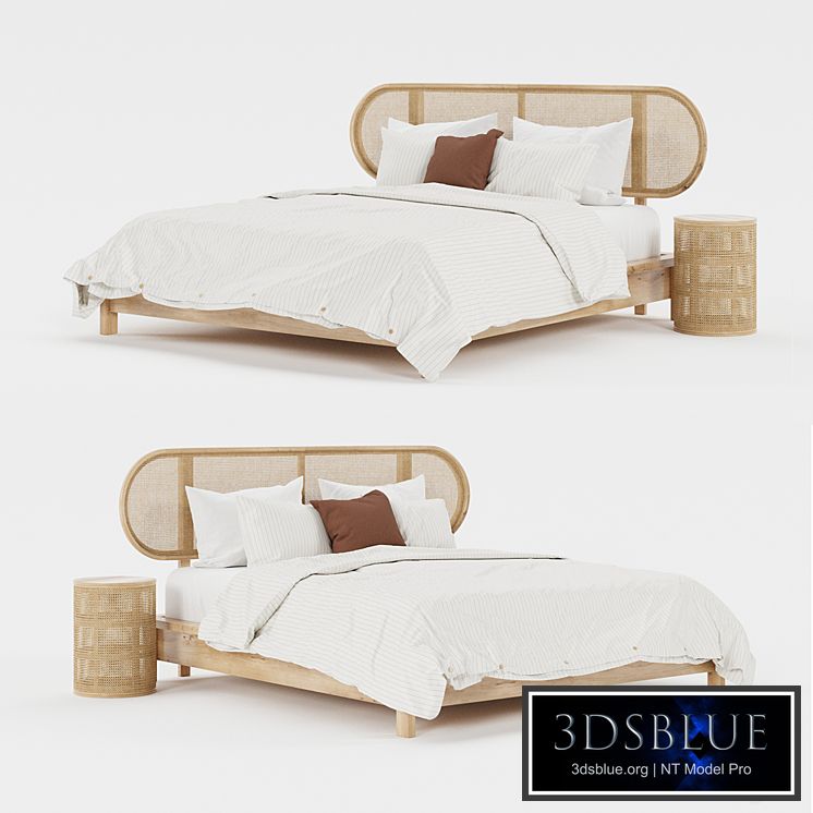 Scandinavian Rattan Bed.01