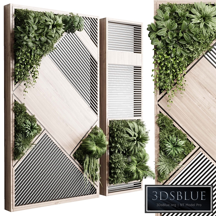 plants set partition in wooden frame- Vertical graden wall decor box 29