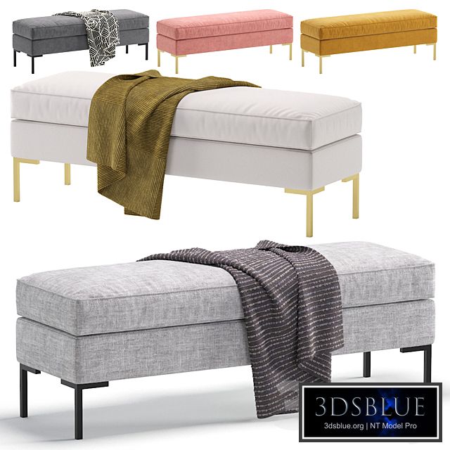 Gray Kona Bench 5 Colors Version/Банкетка Kona серого цвета