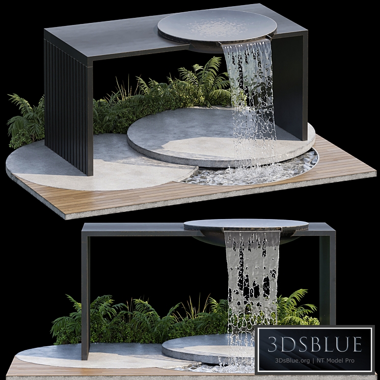 Landscape Furniture with Fountain - Architect Element 09