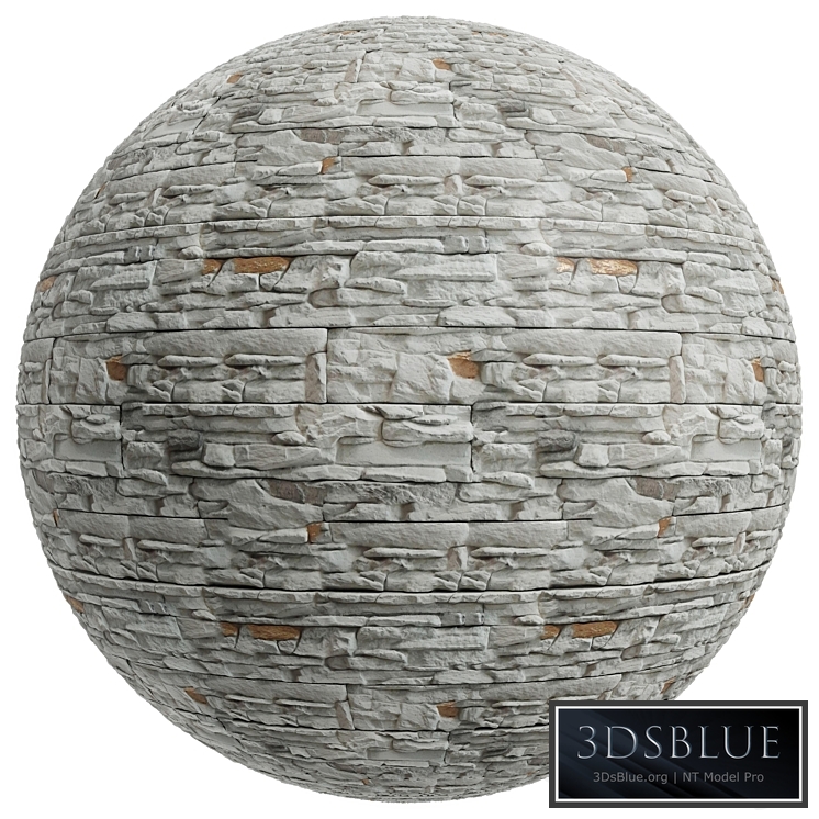 FB434 White facade decorative stone | 1MAT | PBR | Seamless