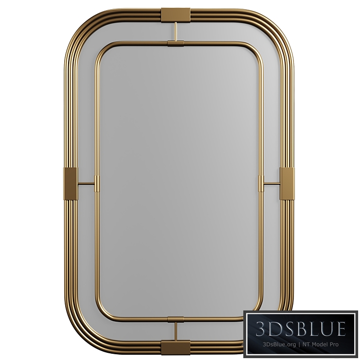 28W x 42H Rectangle Metal Piping Mirror