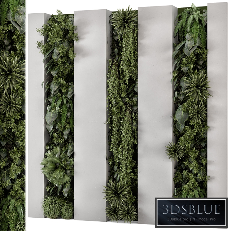 Indoor Wall Vertical Garden in Concrete Base - Set 930