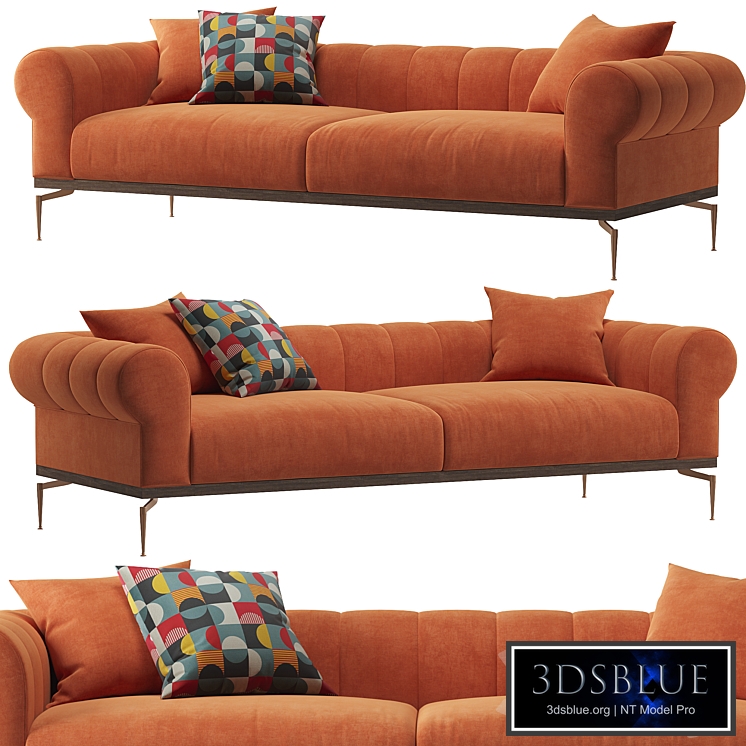 Concerto - Orange 3-seater Sofa