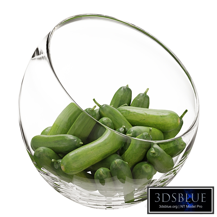 Large Slant Fruit Bowl baby cucumber