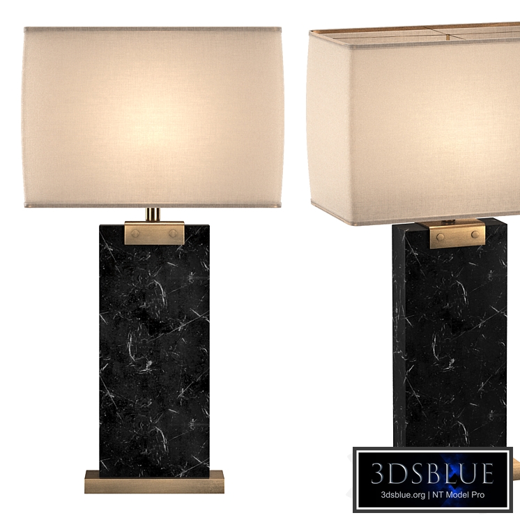 RECTANGULAR COLUMN MARBLE TABLE LAMP