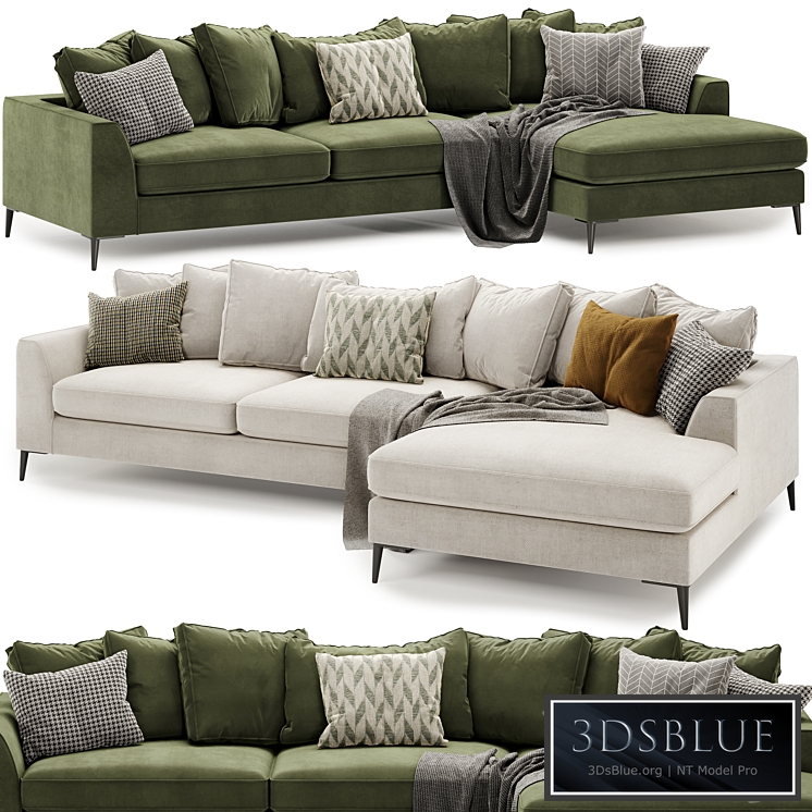 Meridian large chaise sofa