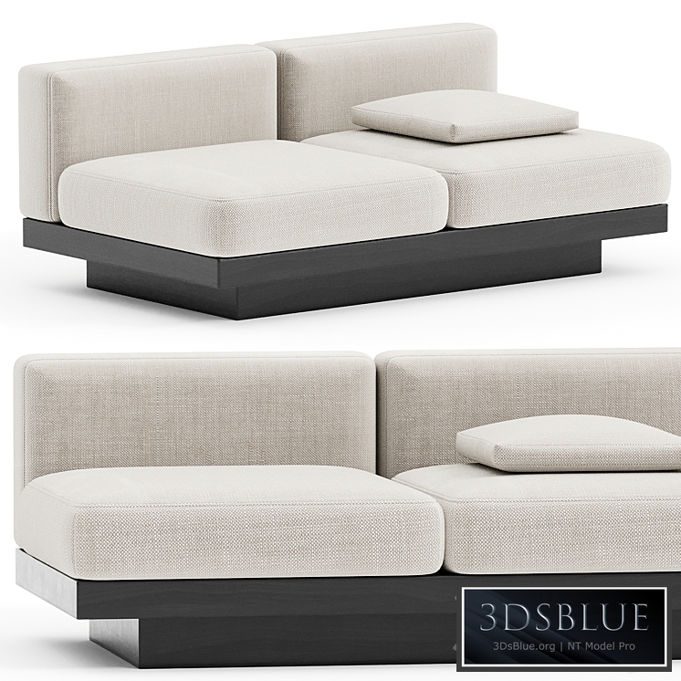 BENCH TWO SEATER BONE - BLACK INDOOR RUDOLPH