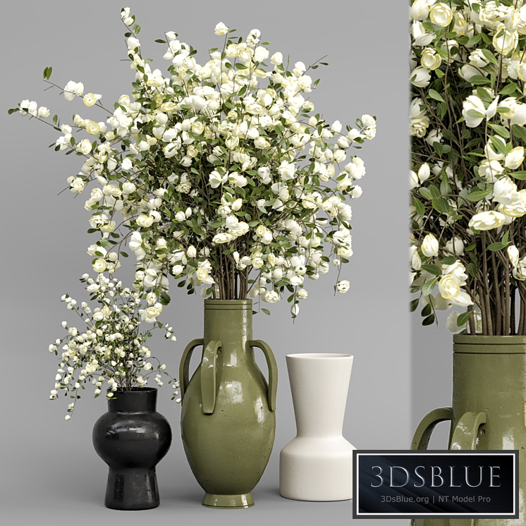 Plants Bouquet Collection In Concrete Pots - Set 948