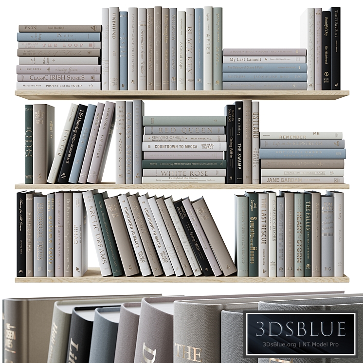 Set of books colored pastel colors