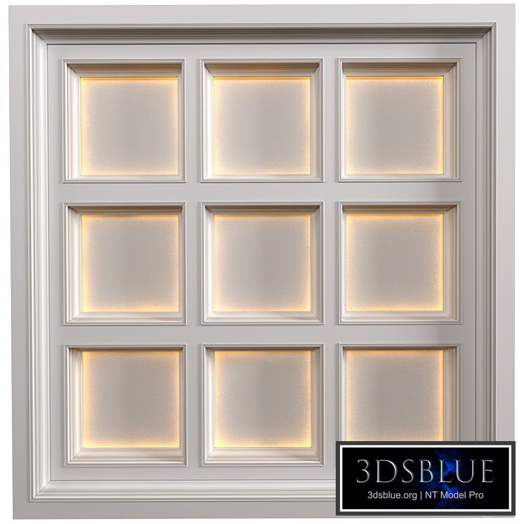 Art Deco coffered illuminated ceiling.Modern coffered illuminated ceiling