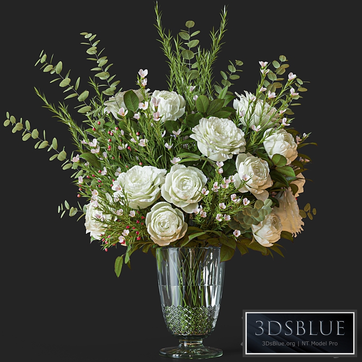 Flower Set 042 white rose wax flower