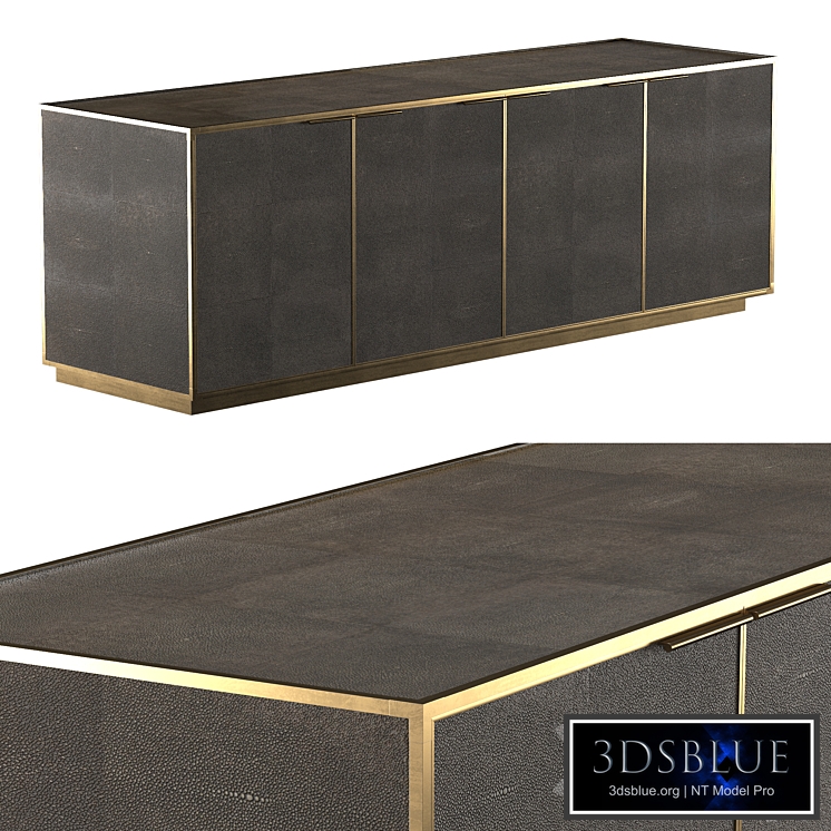 SAUNDERSON SHAGREEN PANEL 4-DOOR SIDEBOARD