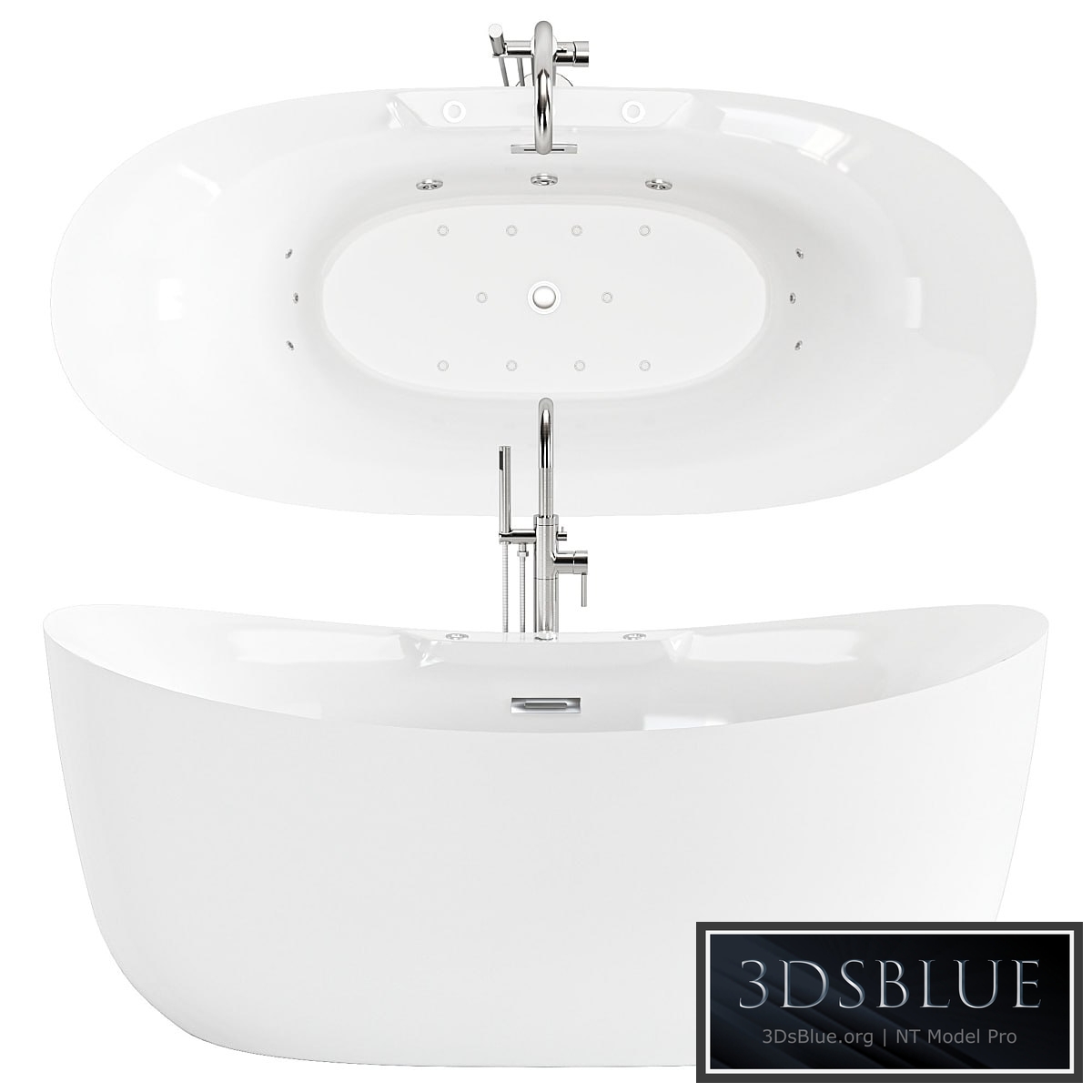 WoodBridge Freestanding Air Whirlpool Bathtub