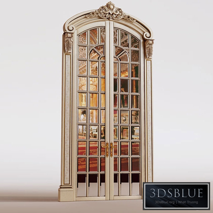 Classic swing doors with mirror