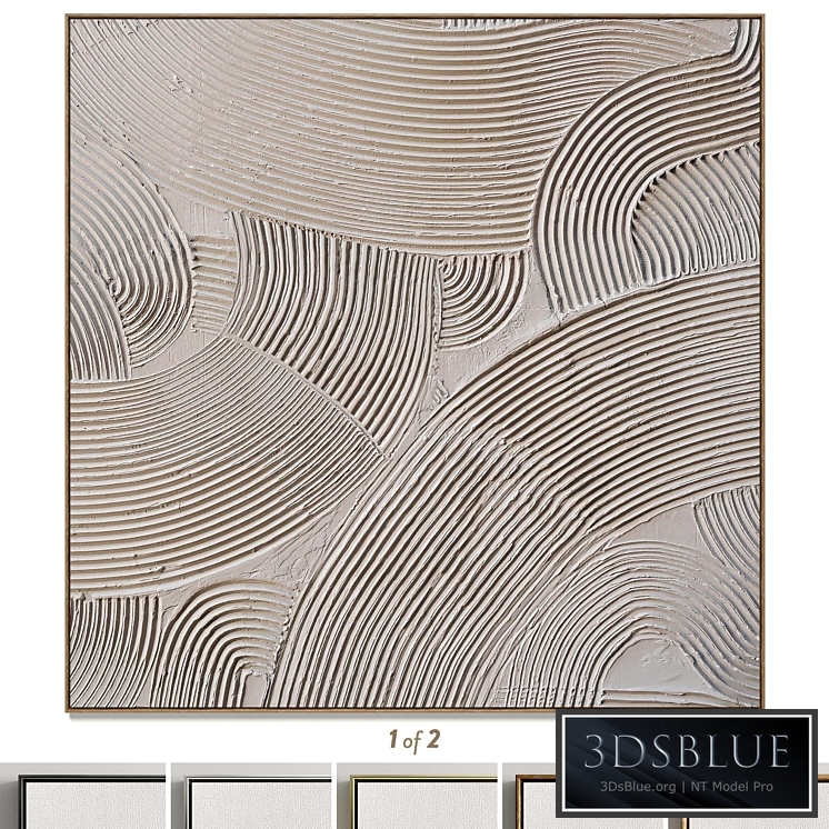 Plaster two square photo frames T-108