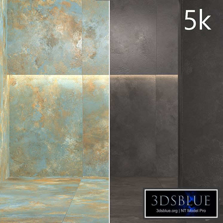 Porcelain tile Laminam OSSIDO VERDERAME, NERO. 3000x1000 mm.