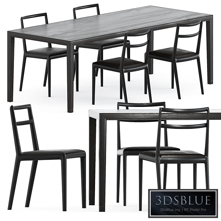 Straight back chair and Zhang table by Timeandstyle