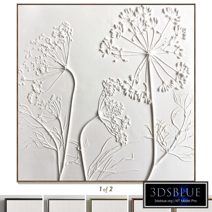 Plaster two square photo frames T-109