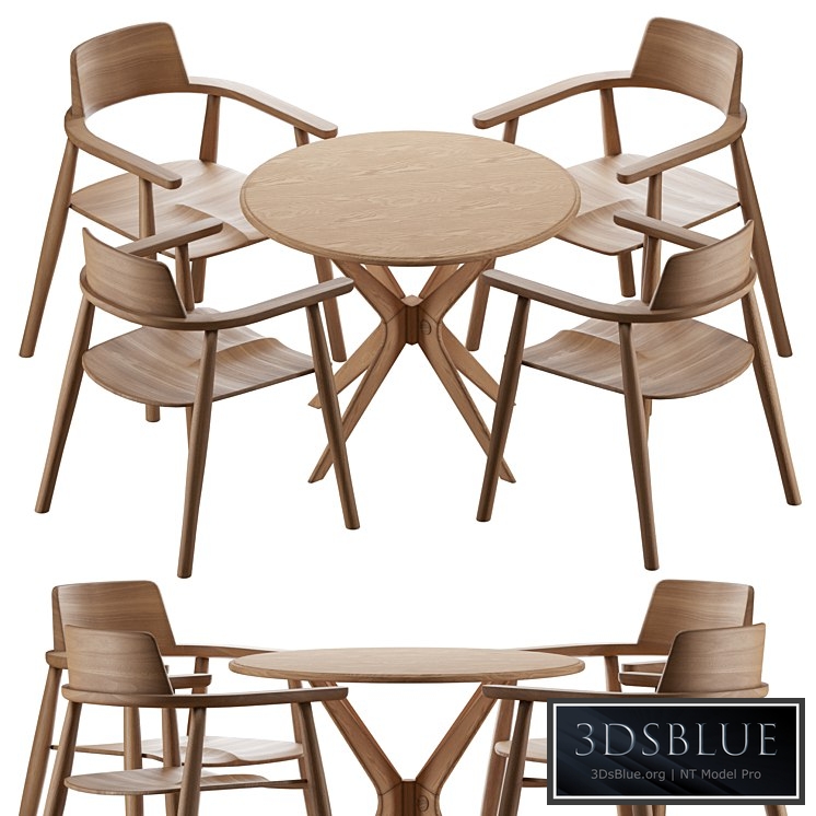 Table Alden with chairs Samurai