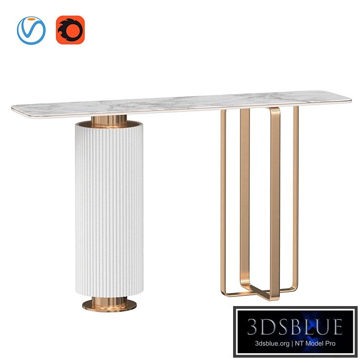 Iglesias White Slate Console Table