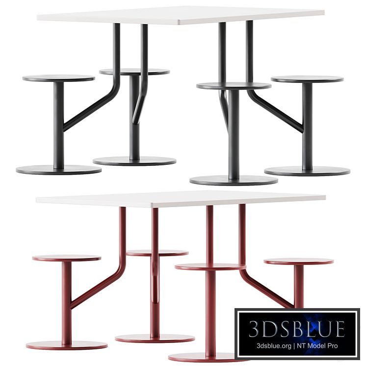 AMBROGIO FOUR table with integrated seats by Belca