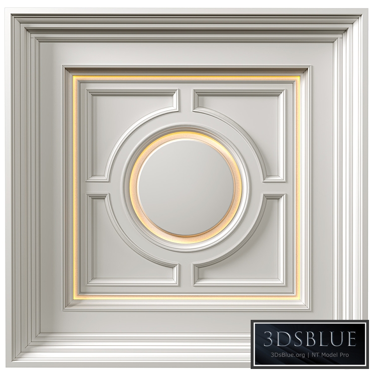 Art Deco coffered illuminated ceiling.Modern coffered illuminated ceiling 0102