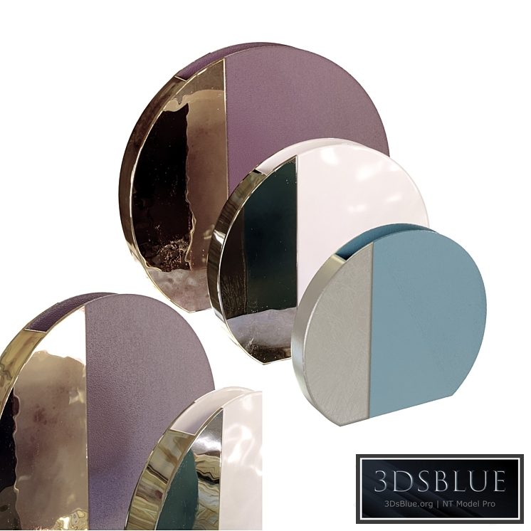 Set of vases Circle Vase 2 Glossy Tea Pink and Glossy Platinum