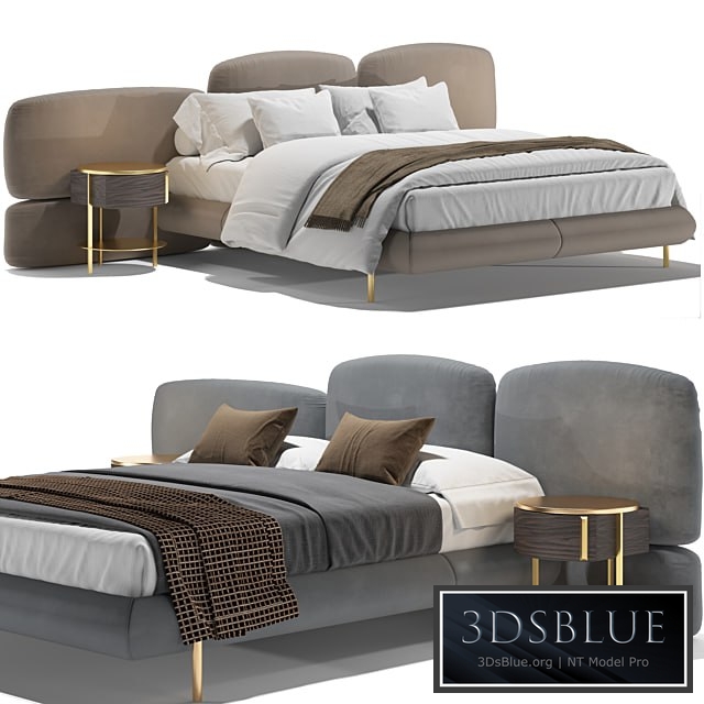 Stone Baxter Bed with Fixed Headboard