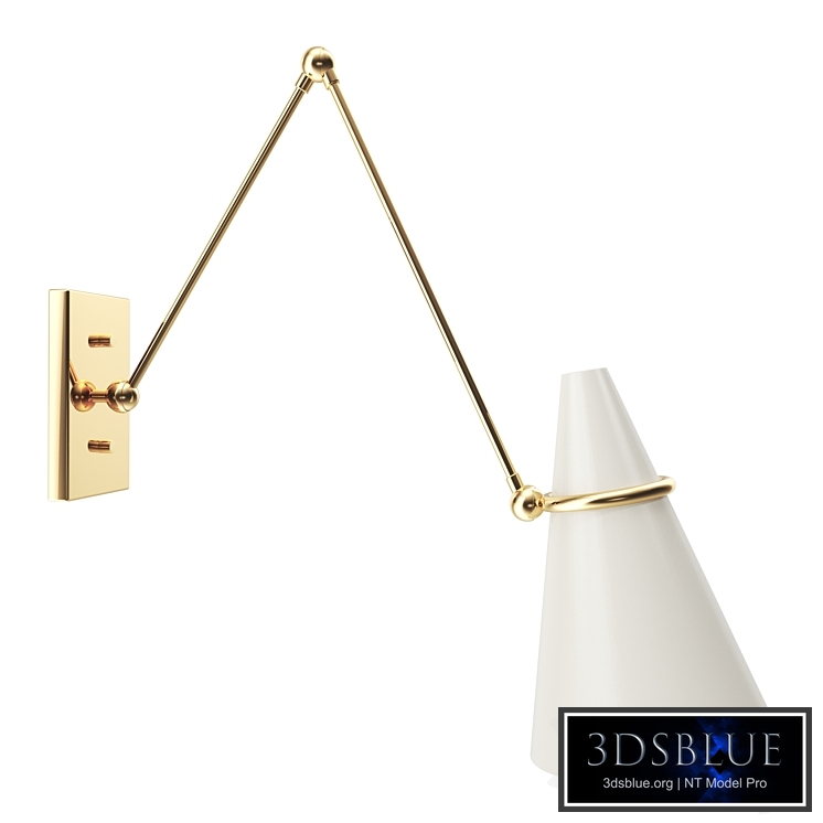 Aldus Ivory Polished Brass Wall Sconce by Hettler.Tüllmann