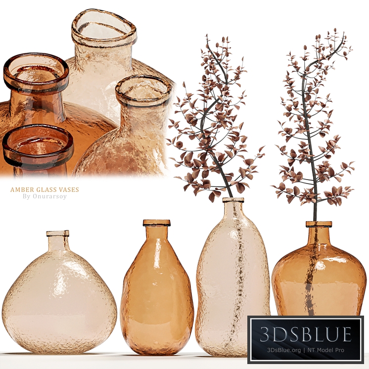 Crate & barrel - Amber Glass Vases