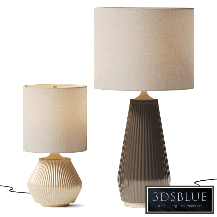 West Elm Roar Rabbit Ripple Ceramic Table Lamp