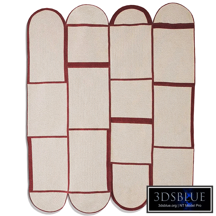 Quilt Braided Wool Contemporary Abstract Minimalist Sculptural Rug