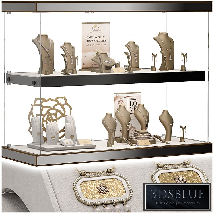 Jewelry showcase for a store 3. Jewelry stand. Display