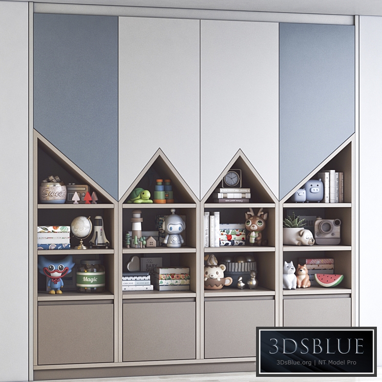 Wardrobe and toys in the childrens room 18