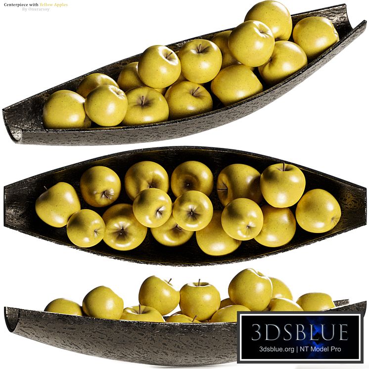 Allegra Centerpiece Bowl with Yellow Apples