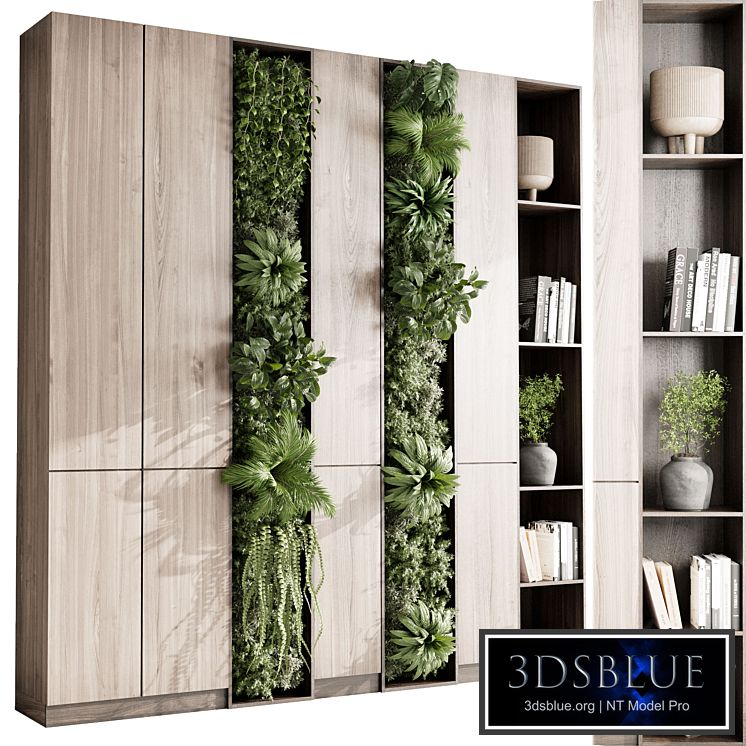 Vertical Wall Garden With cabinet furniture of houseplants indoor 01