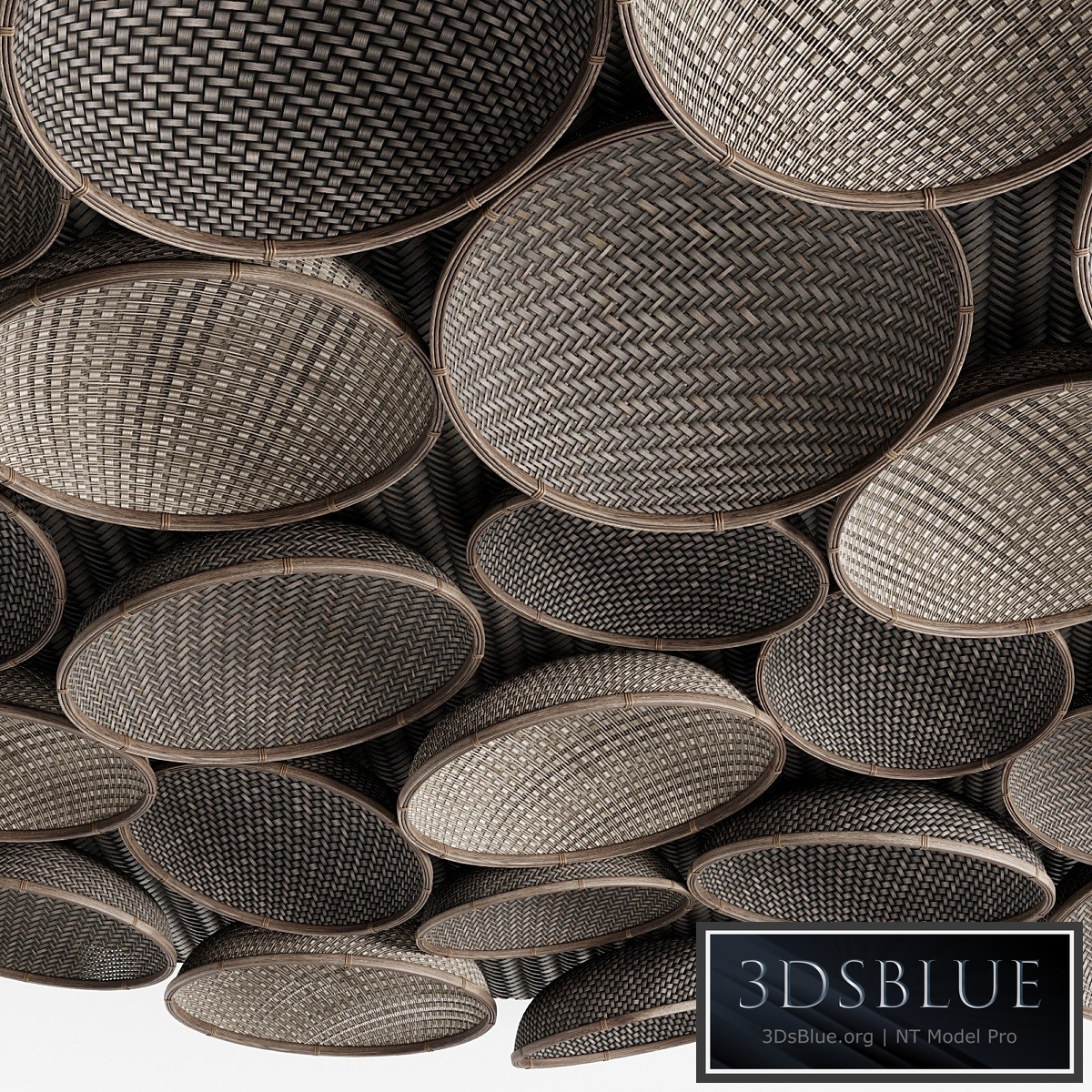 Decorative wicker ceiling