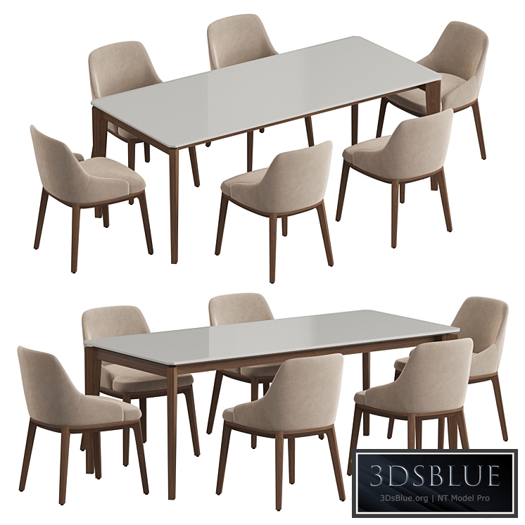 Angel Cerda Nogal Atlas Dining set