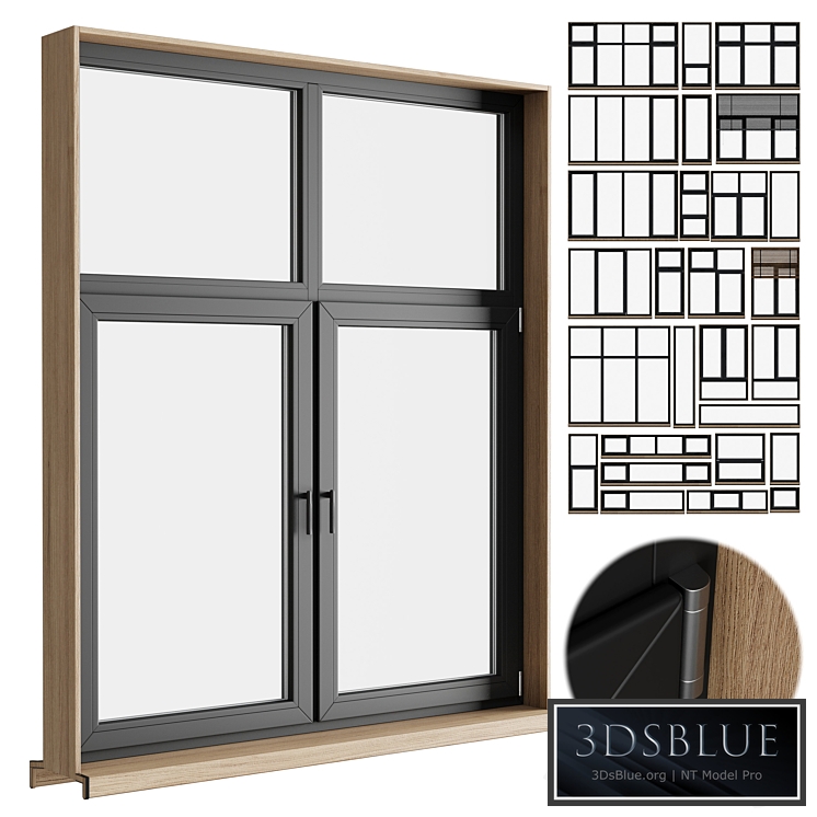 modern windows with Metal Blinds and wooden