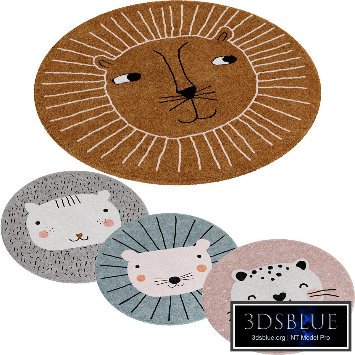 oyoy Lion rug set with three other rugs
